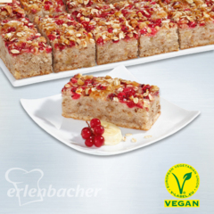 Vegan banana and redcurrant slice